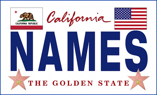 CALIFORNIA LICENSE PLATE WITH NAMES